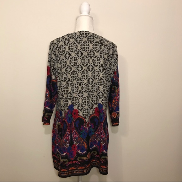 Creation Tunic Sweater Dress Floral Embroidered Long Sleeve Knit Stretch XXL - Picture 4 of 12